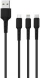 Portronics Konnect Star III POR 536 1.2m 3-in-1 Charging Cable (Black)