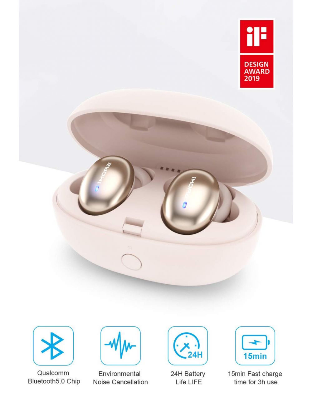 Free Try Buy 1MORE Stylish True Wireless Earbuds Gold