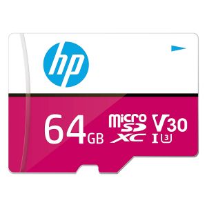 HP Micro SD Card 64GB with Adapter U3 V30 Write Speed 85MB/s (Pink)